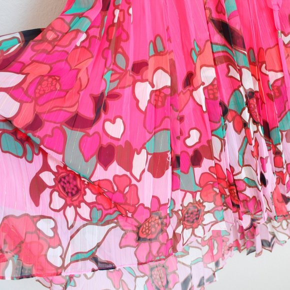 NWT Ted Baker Floral Pleated Asymmetrical Dress– Wedding & Party Ready - Picture 8 of 13